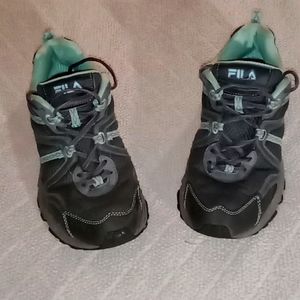 Fila Size 10 Women's Shoes Gray Green And Purple